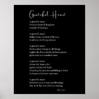 Dankbaar hart Thanksgiving gedicht muur kunst post