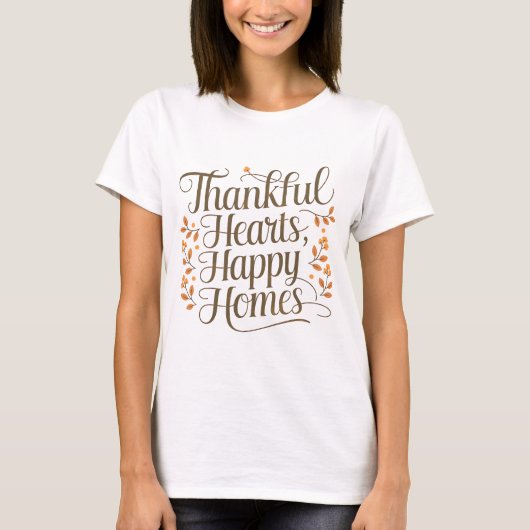 Dankbaar Harten Happy Homes T-shirt (Voorkant)