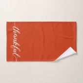 Dankbaar Herfst Sinaasappel Modern Script Badhandd Bad Handdoek (Handdoek)