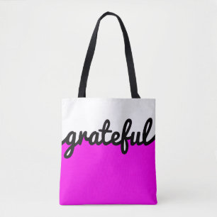 Dankbaar Hot Pink Zwart Wit Kleurblok Draagtas