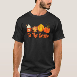 Dankbaar Is Het Seizoen Softbal Pompoen Latte Koff T-shirt