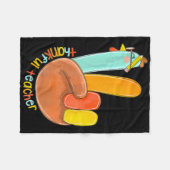Dankbaar Leraar Grappig Thanksgiving Vrede Hand Si Fleece Deken (Voorkant (Horizontaal))