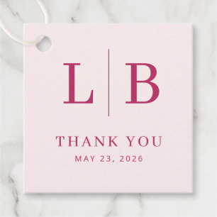 Dankbaar Magenta Serif Trouwgunsttag Bedankjes Labels
