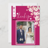 Dankbaar met bloemenwijn bedankkaart (Voorkant)