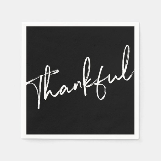 Dankbaar minimalistisch zwart-wit servet (Voorkant)