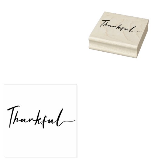 Dankbaar Modern Handlettering Script Rubberstempel (Gestempeld)