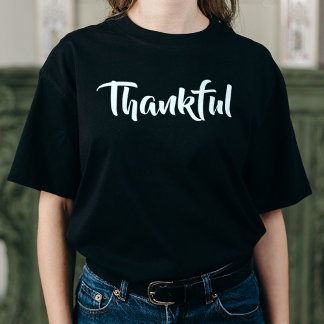 Dankbaar Modern Minimal Black Thanksgiving Vakanti T-shirt