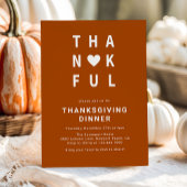 Dankbaar modern minimalistisch Thanksgiving diner Kaart