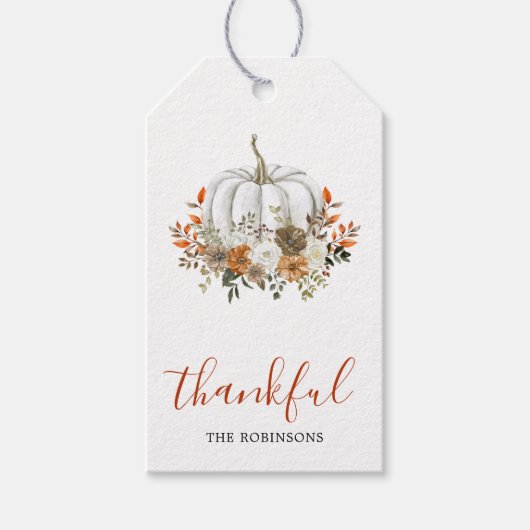 Dankbaar modern Thanksgiving-cadeaubijschrift Cadeaulabel (Voorkant)