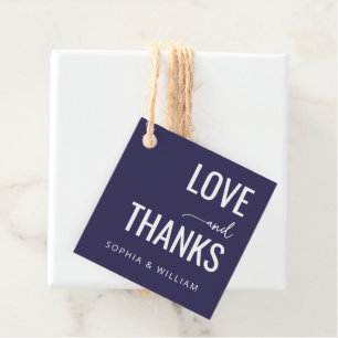 Dankbaar Navy Blauwe Typografische Trouw Favor Tag Bedankjes Labels