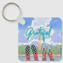 DANKBAAR, ONTSPAN TIJD SLEUTELHANGER