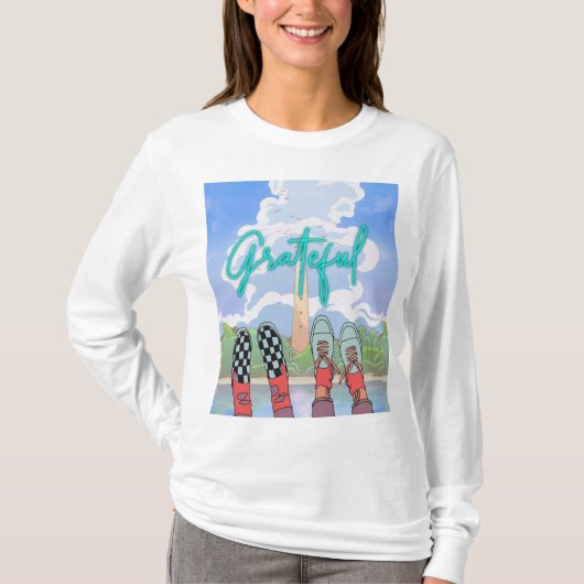 DANKBAAR, ONTSPAN TIJD T-SHIRT (Voorkant)