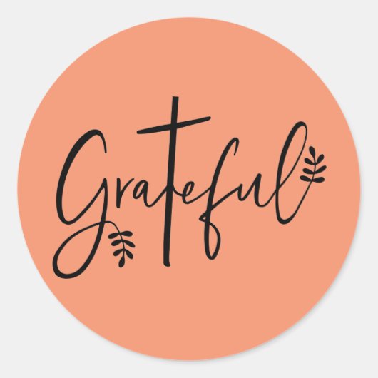 dankbaar ronde sticker (Voorkant)