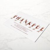 Dankbaar Roos Gold Fall bladeren Thanksgiving dine Folie Uitnodiging (Gedraaid)