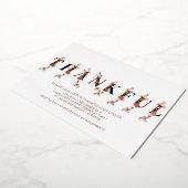 Dankbaar Roos Gold Fall bladeren Thanksgiving dine Folie Uitnodiging (Gedraaid)