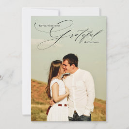 Dankbaar Schrift Calligrafie Volledige Foto Feestdagenkaart