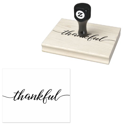 Dankbaar schrift modern en elegante rubberen stemp 	rubberstempel (Gestempeld)