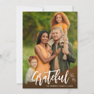 DANKBAAR script Happy Thanksgiving wenskaart Feestdagenkaart