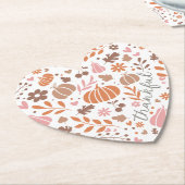 Dankbaar Seizoensgebonden Herfst Hart Graphic Kartonnen Onderzetters (Gekanteld)