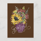Dankbaar Thanksgiving Boeket Feestdagenkaart (Voorkant)