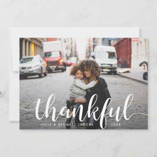 dankbaar | Thanksgiving-fotokaart Feestdagenkaart (Voorkant)