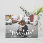 dankbaar | Thanksgiving-fotokaart Feestdagenkaart (Staand voorkant)