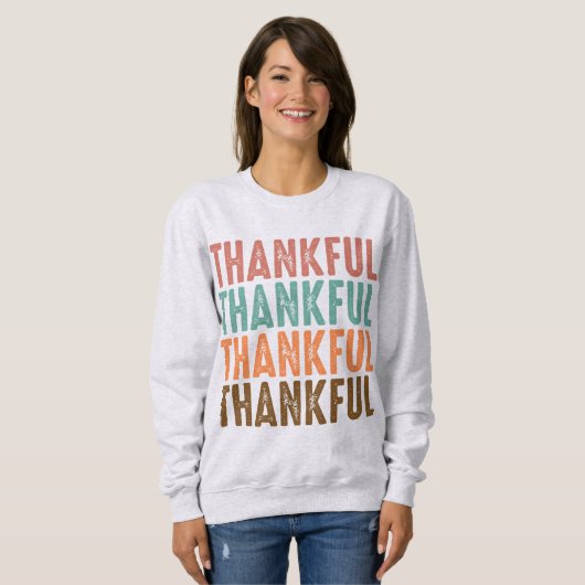 Dankbaar Thanksgiving Sweatshirt (Voorkant volledig)