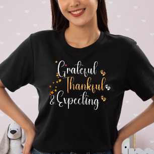 Dankbaar Verwacht Thanksgiving zwart T-shirt