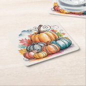 dankbaar vierkante kartonnen onderzetter (Schuin)