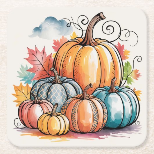 dankbaar vierkante kartonnen onderzetter (Voorkant)