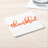 dankbaar vierkante kartonnen onderzetter (Schuin)