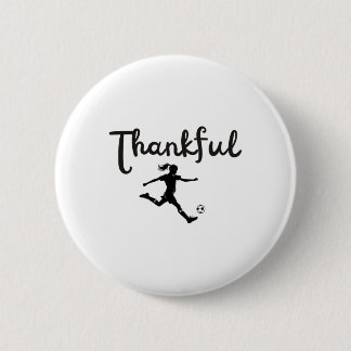 Dankbaar Voetbalspeler Meisje Thanksgiving Footlle Ronde Button 5,7 Cm