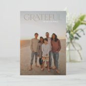 Dankbaar Vol Foto Modern Kerst Foto Kaart (Staand voorkant)