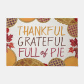 Dankbaar Vol Taart Gelukkig Thanksgiving Deurmat (Voorkant)