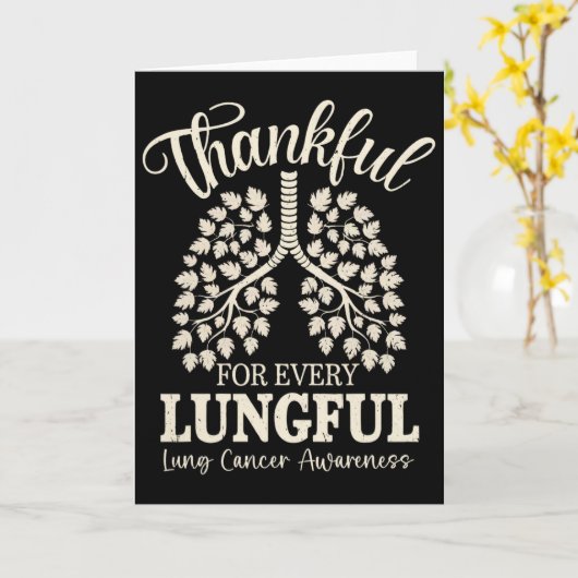Dankbaar Voor Elke Longvolledige Longkanker Bewust Kaart (Gele Bloem)