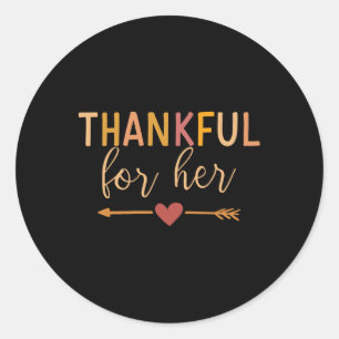 Dankbaar voor haar koppel voor de Thanksgiving Ronde Sticker