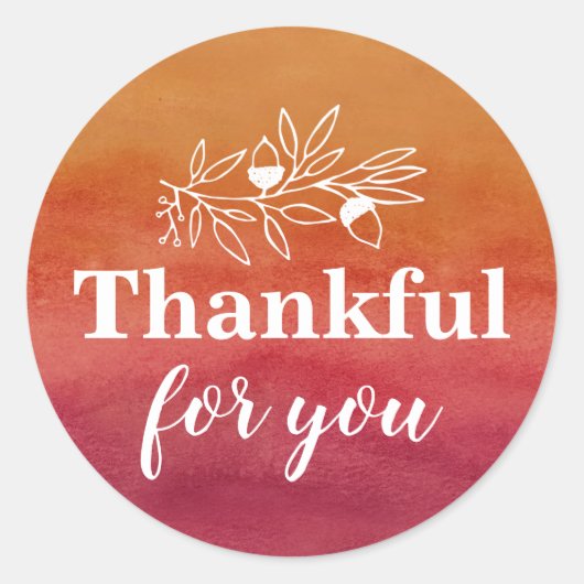 Dankbaar voor je herfst bruiloft verlovingsfeest ronde sticker (Voorkant)