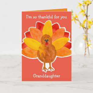 Dankbaar voor je kleindochter Happy Thanksgiving Kaart