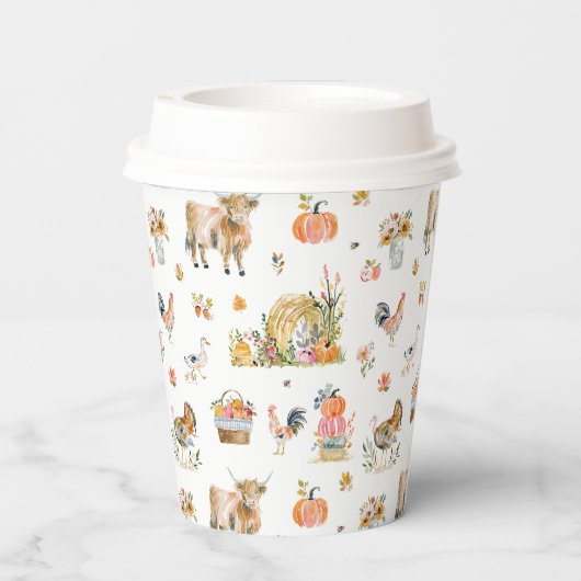 Dankbaar voor jou | Herfst Boerderij Baby shower Papieren Bekers (Achterkant)