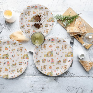 Dankbaar voor jou   Herfst Boerderij Baby shower Papieren Bordje
