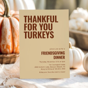 Dankbaar Voor Jou Kalkoenen Friendsgiving Diner Kaart
