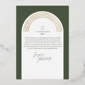 Dankbaar Voor Jou Moderne Geometrische Boog Eén Fo Folie Feestdagenkaart (Achterkant)