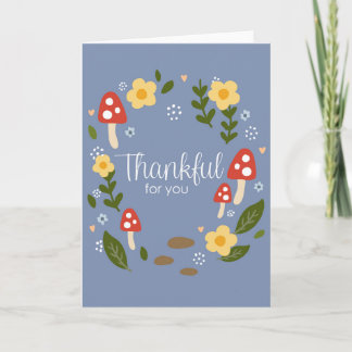Dankbaar Voor Jou Paddenstoelenkrans Thanksgiving Kaart
