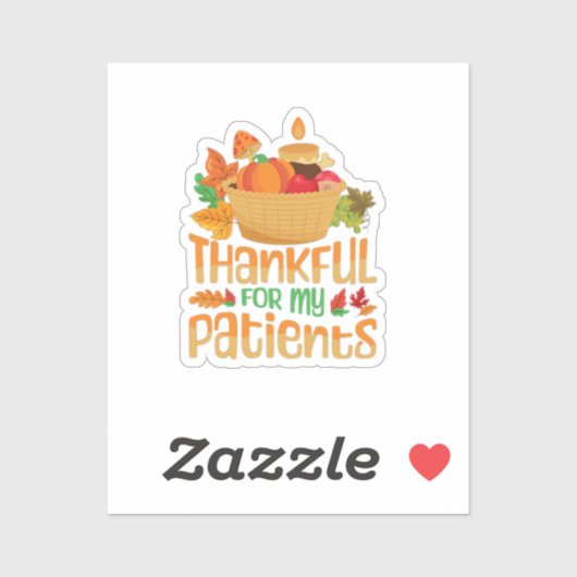 Dankbaar voor mijn patienten herfst Thanksgiving d Sticker (Vel)