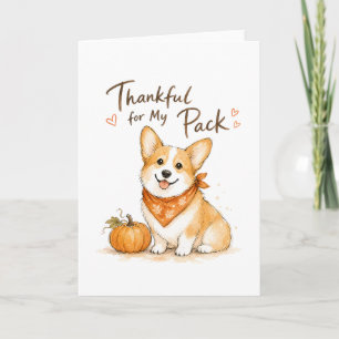 Dankbaar Voor Mijn Waterverf Corgi Pak Kaart