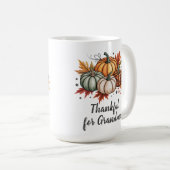 Dankbaar voor oma Thanksgiving Pumpkins Koffiemok (Voorkant rechts)