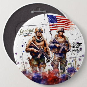 Dankbaar voor onze veteranen  ronde button 6,0 cm