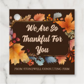 Dankbaar voor uw aangepaste bedrijf Thanksgiving p Bedankjes Labels (Voorkant)