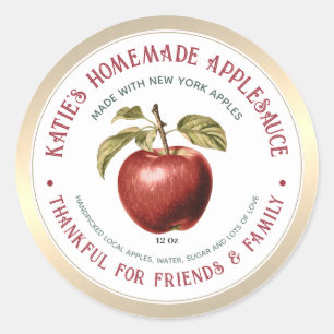 Dankbaar voor Vrienden & Familie Zelfgemaakte Appe Ronde Sticker