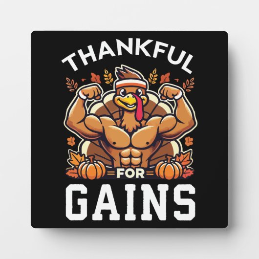 Dankbaar voor winst - Funny Thanksgiving Gym Fotoplaat (Voorkant)
